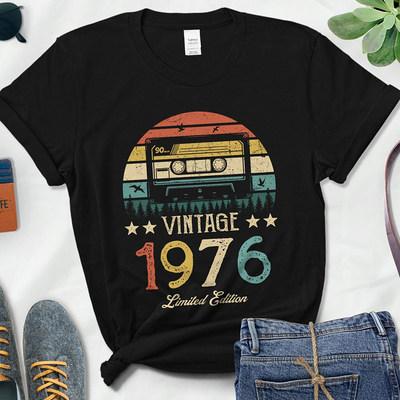 1976 Cassette 48 year old birthday party t shirts
