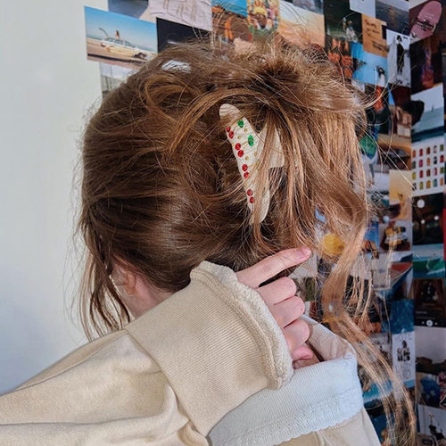 emijay同款可爱樱桃闪钻抓夹女发饰网红高级感精致后脑勺鲨鱼夹子