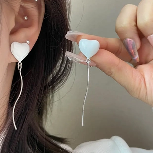 清新甜美告白气球爱心长款耳钉2026春夏简约高级耳环新款潮