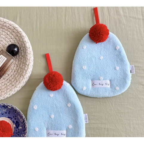 波点小帽子毛球擦手巾可挂卫生间厨卫干手巾可爱礼品毛巾,居家日用,居家日用套装,淘宝优惠券,粉丝福利购,淘宝优惠卷