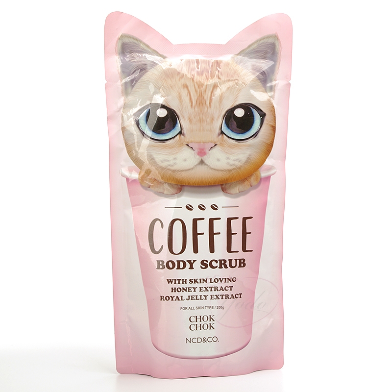 包邮 韩国CHOK CHOK初出 猫咪咖啡身体磨砂膏200g 身体护理去角质