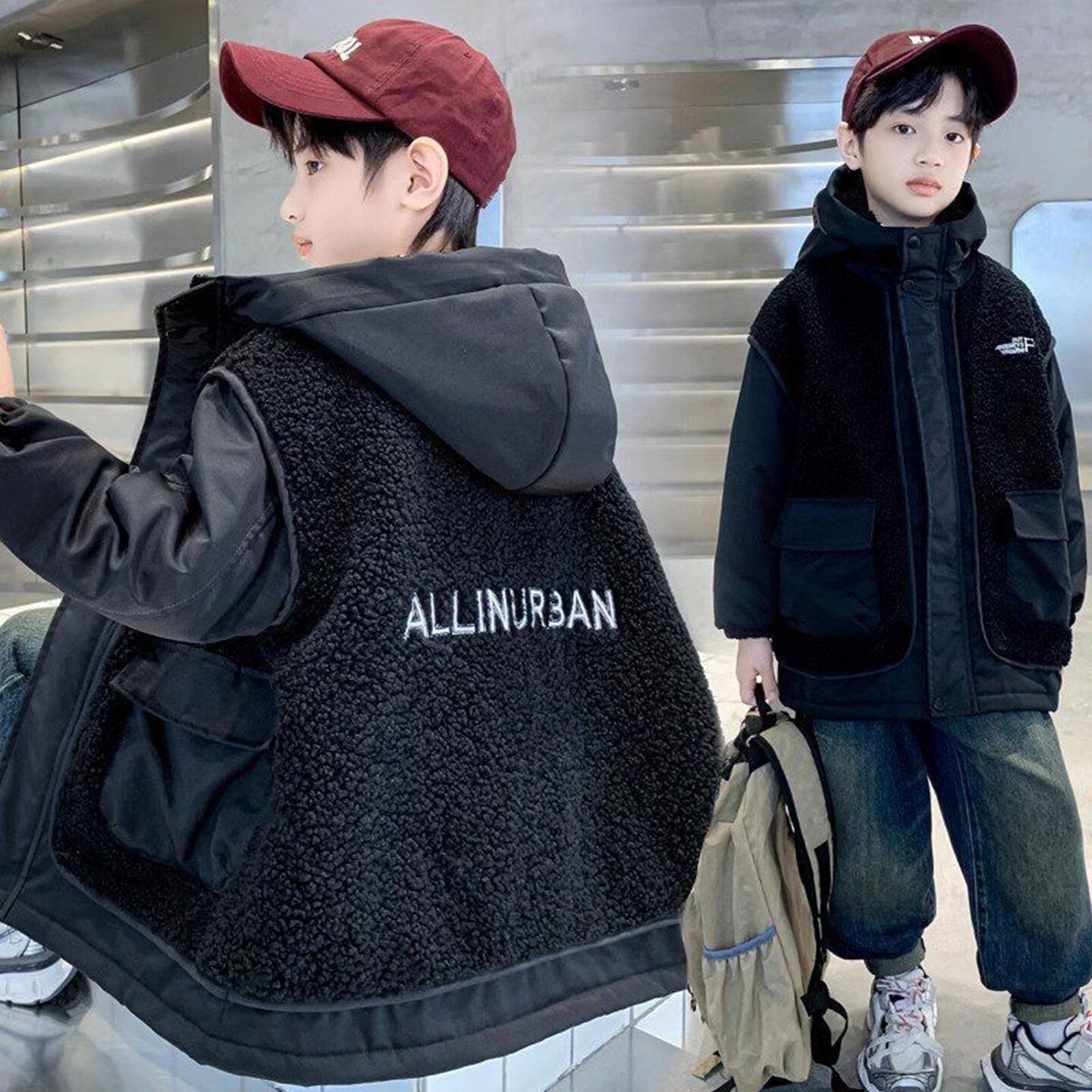 男童外套秋冬装童装新款洋气中大童男孩加棉加厚秋款韩版儿童上衣