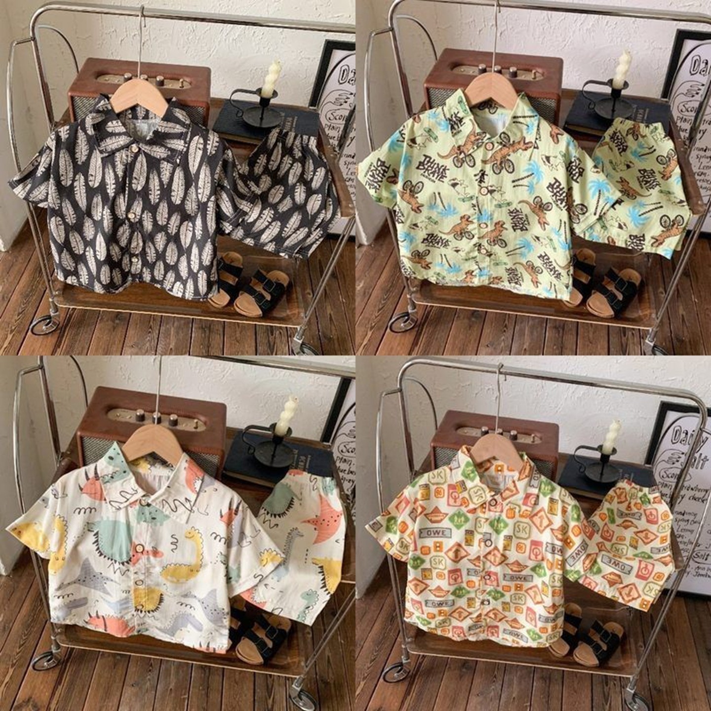 2025新款儿童短袖套装 男款衬衣短袖套装 短袖短裤沙滩两件套,童装/婴儿装/亲子装,家居服套装,淘宝优惠券,粉丝福利购,淘宝优惠卷