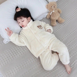 百搭两件套 男童潮流软乎乎女童可爱暖呼呼时尚 儿童长袖 家居服套装