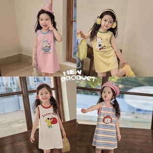 婴儿凉感冰瓷棉连衣裙95 背心裙2024夏季 新款 2025宝宝t裙女长款