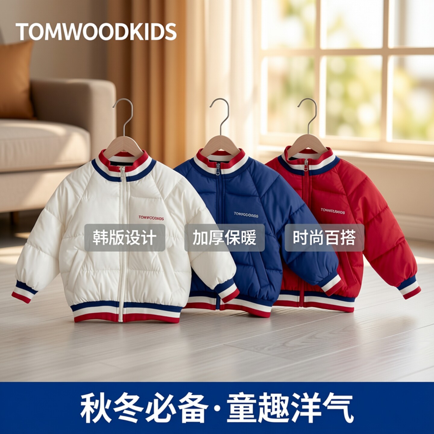 2026儿童棒球棉服秋冬款洋气时尚男童棉衣韩版女宝保暖外套潮外贸