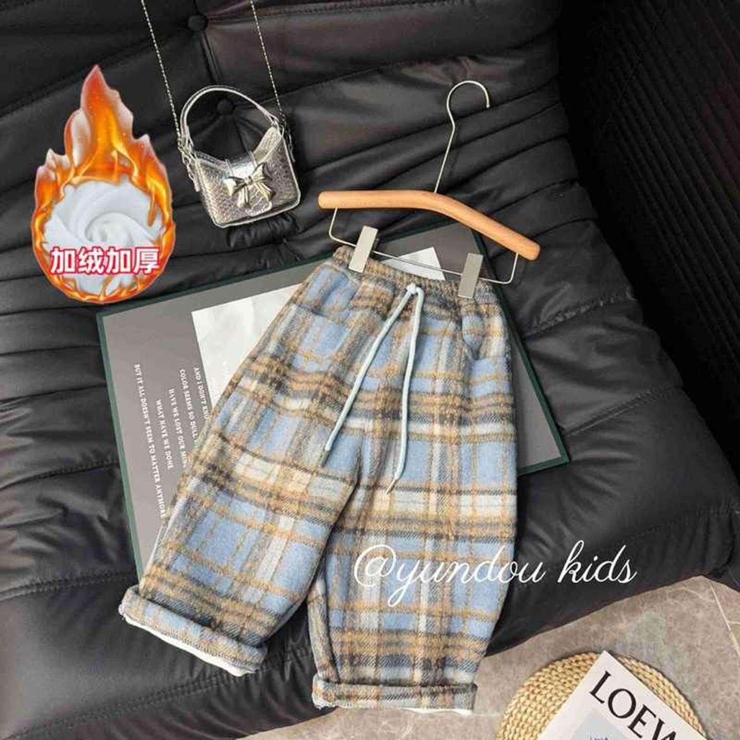 加绒加厚2025秋冬季加绒加厚韩系格子直筒裤女童亲子装韩版休闲舒,童装/婴儿装/亲子装,亲子装/亲子时装,淘宝优惠券,粉丝福利购,淘宝优惠卷