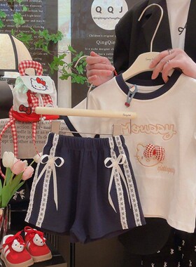 女童男童纯棉套装夏季新款立体