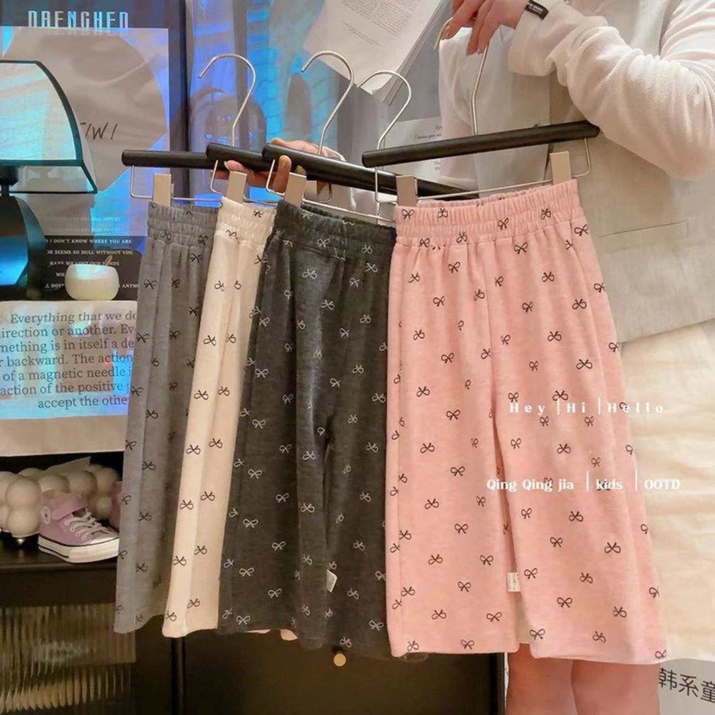 女童新款优质春秋印花阔腿裤儿童外穿结打底裤子弹力直筒休闲长裤,童装/婴儿装/亲子装,裤子,淘宝优惠券,粉丝福利购,淘宝优惠卷