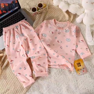 家居服长裤 空调长袖 服小童儿童睡衣纯棉卡通女童宝宝男中韩版 套装