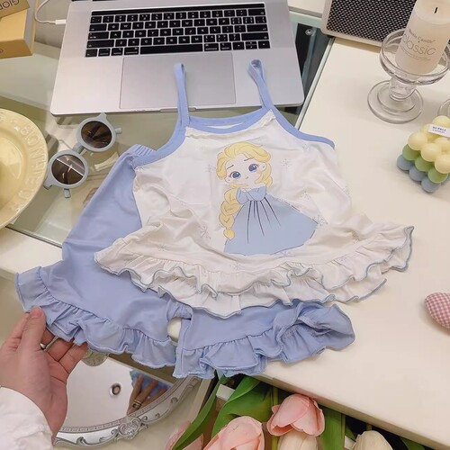 儿童新款夏季吊带套装女童莫代尔