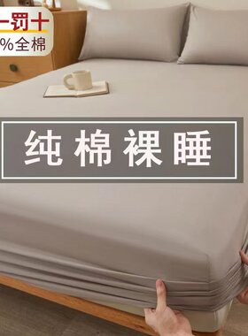 新疆长绒棉全棉床笠三件套单件纯棉床罩席梦思床垫保护罩防滑全包