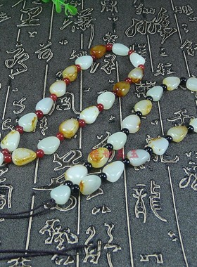 和田玉手把件绳子男士高档新疆籽料原石手玩件挂绳挂链