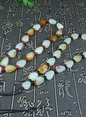 和田玉手把件绳子男士高档新疆籽料原石手玩件挂绳挂链