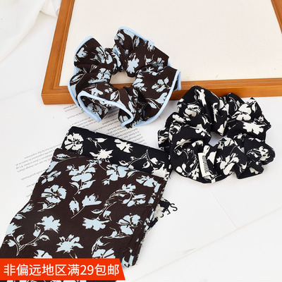 韩版复古印花布艺布条气质碎花大肠圈发饰材料 手工diy服装辅料