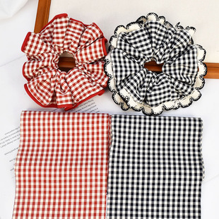 经典学院风格子布条 大肠发圈布料手工diy发饰头饰品材料服装辅料