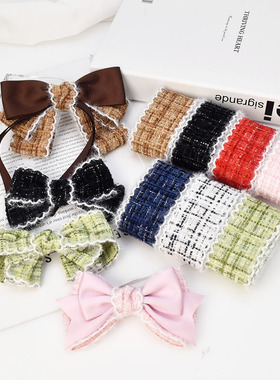 4厘米宽绒毛边花边小香风布艺丝带织带手工diy发饰蝴蝶结头饰材料