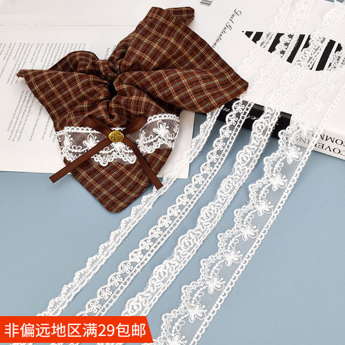布艺蕾丝刺绣花边 手工diy发饰大肠发圈蝴蝶结材料 服装辅料配件