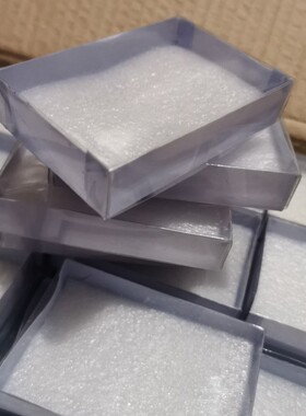 透明盖泡沫耳钉盒长方形塑料耳钉盒蓝色塑料白色泡沫垫耳钉收纳盒