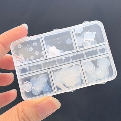 套装透明硅胶小飞碟防增生垫片耳洞耳钉舌钉唇钉防内陷固定小垫片