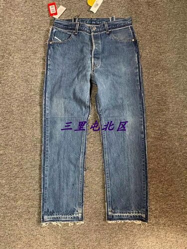 合作款解构牛仔裤现货