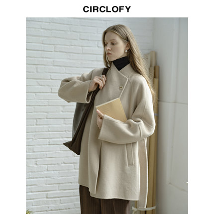 【100%绵羊毛】CIRCLOFY瑟夕 双面呢大衣女中长款秋冬季毛呢外套