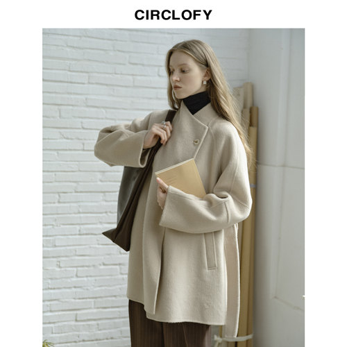 【100%绵羊毛】CIRCLOFY瑟夕 双面呢大衣女中长款秋冬季毛呢外套