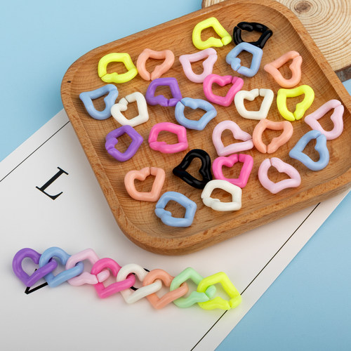 12mm孔径亚克力爱心链条扣配件