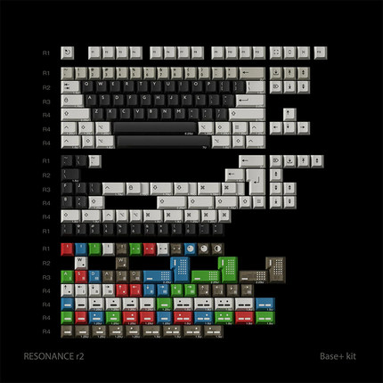 PBTfans Resonance R2共鸣客制化机械键盘键帽pbt二色原厂高度