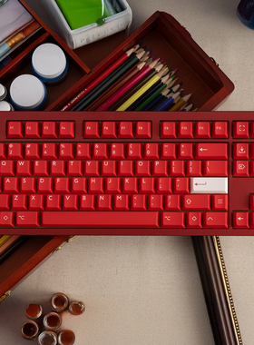 PBTfans Courage Red勇气红客制化机械键盘二色键pbt材质原厂高度