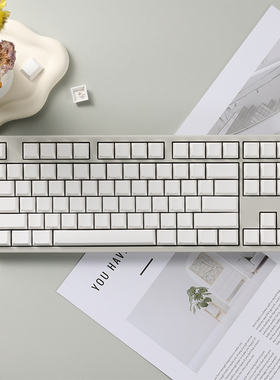 PBTfans Beluga whale白无刻键帽pbt原厂高度含玻璃微珠类肤手感