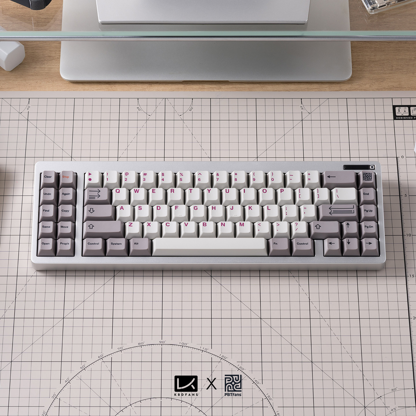 PBTfans 6085机械键盘复古pbt热升华键帽玻璃微珠类肤原厂原创