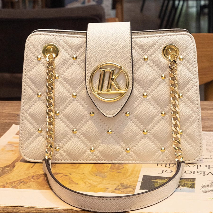 香港正品代购新款真皮菱格链条包女士高级感单肩腋下包牛皮单肩包