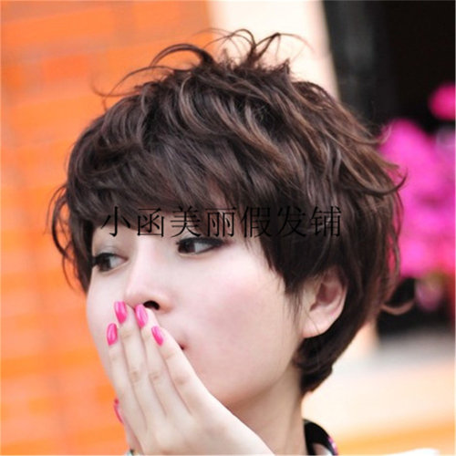 新款短卷时髦假发女士满头洋气
