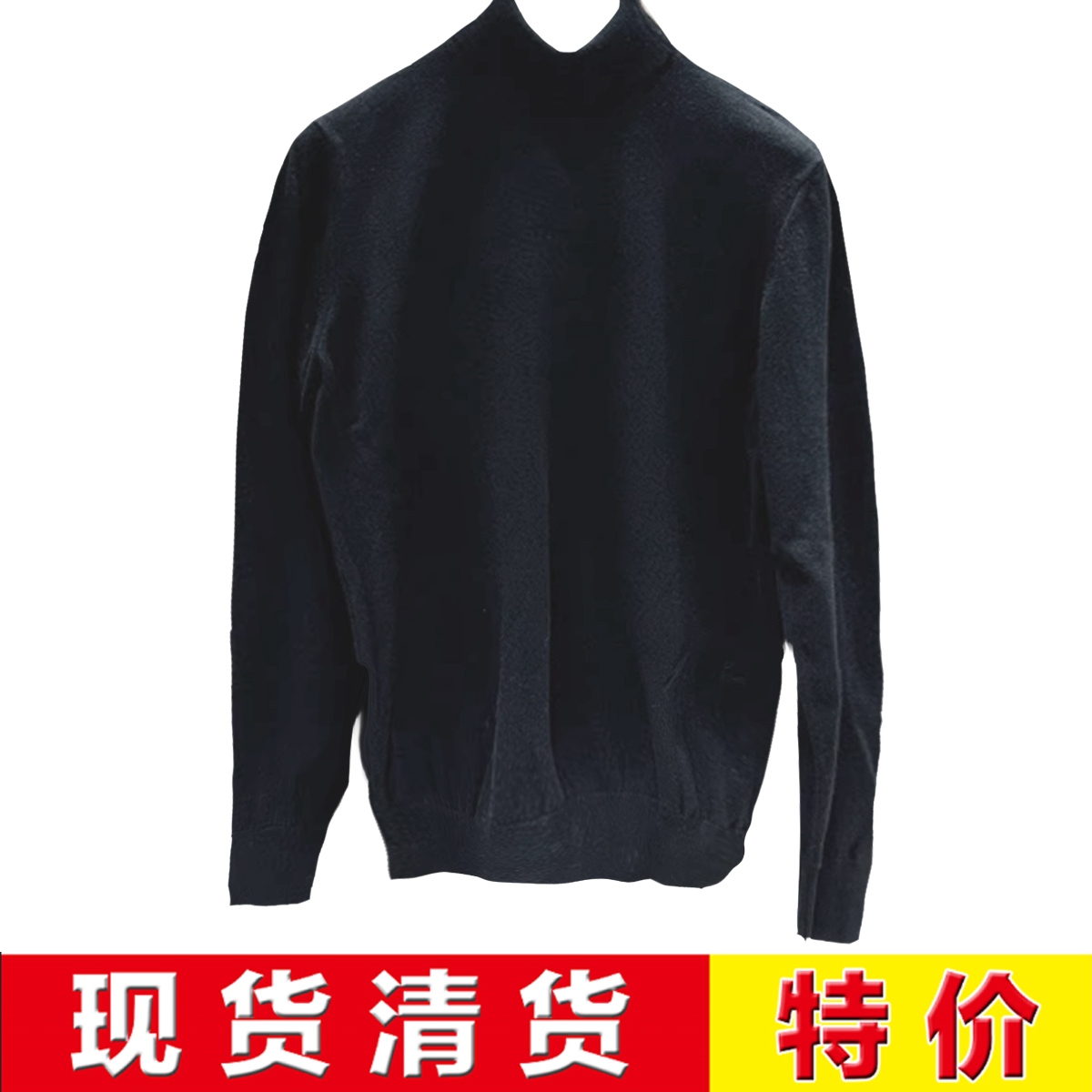 现货清货意大利顶吉品牌Andre Maurice 秋冬黑色羊绒针织衫毛衣