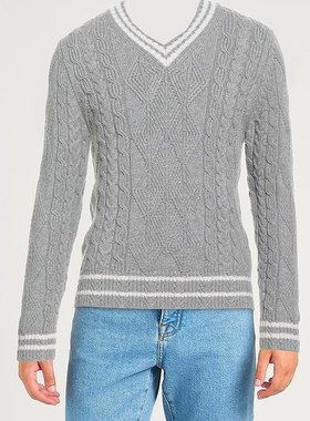 醉鼎吉 仅低于LP COLOMBO 吉致奢华 浅灰色重工老钱风羊绒毛衣