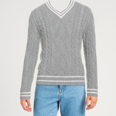 醉鼎吉 仅低于LP COLOMBO 吉致奢华 浅灰色重工老钱风羊绒毛衣