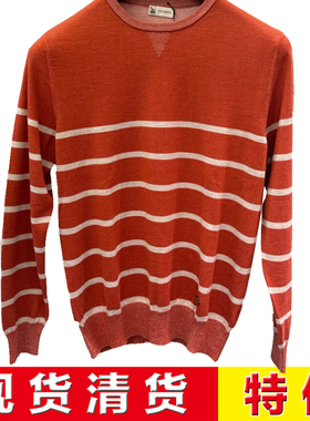 现货清货意大利醉顶吉仅低于LP COLOMBO秋冬橙色经典条纹设计毛衣