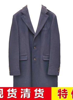 现货清货 意大利顶吉品牌 Andre Maurice 秋冬深蓝色山羊绒大衣