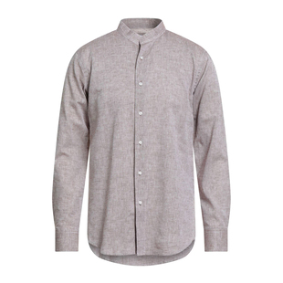 日常经典 衬衫 立领长袖 男士 棉 灰色亚麻 春夏 意国原产 调货