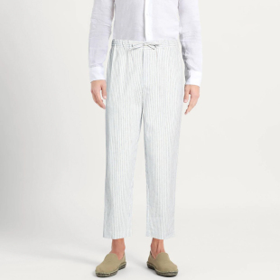 春夏 舒适透气 休闲裤 意国原产 男士 棉麻混纺 调货 老钱风