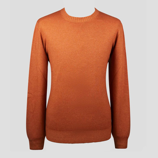 秋冬毕备橙色100%山羊绒老钱风针织毛衣 SASSO 意大利一线 GRAN
