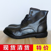秋冬黑色头层牛皮手工高帮鞋 现货清货 特价