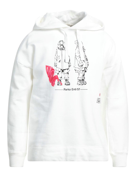 意大利顶吉 一线休闲 TEN C 秋冬白色下摆撞色标牌海岛棉连帽卫衣