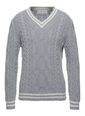 醉鼎吉 仅低于LP COLOMBO 吉致奢华 灰色重工老钱风羊绒毛衣