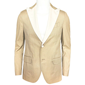 撞色拼接衣领 春夏 提花纯棉 亚麻 现货清货 休闲西服 意国原产