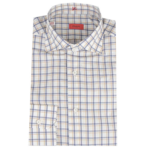 公价6200 那不勒斯顶吉 ISAIA 四季 撞色格纹 海岛棉 长袖衬衫