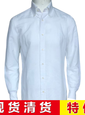 那不勒斯 四季 白色海岛棉 舒适透气 商务休闲长袖衬衫 LB