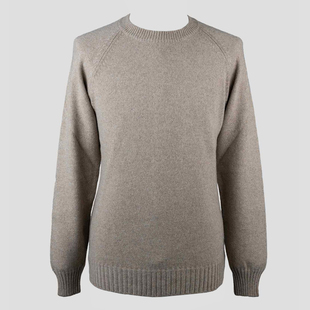 秋冬毕备灰棕色山羊绒老钱风针织毛衣 SASSO 意大利一线 GRAN