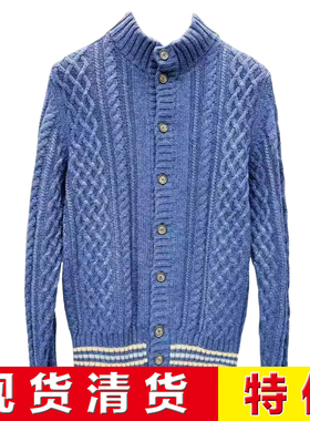 现货清货 意大利顶吉品牌 Andre Maurice 秋冬蓝色山羊绒开衫